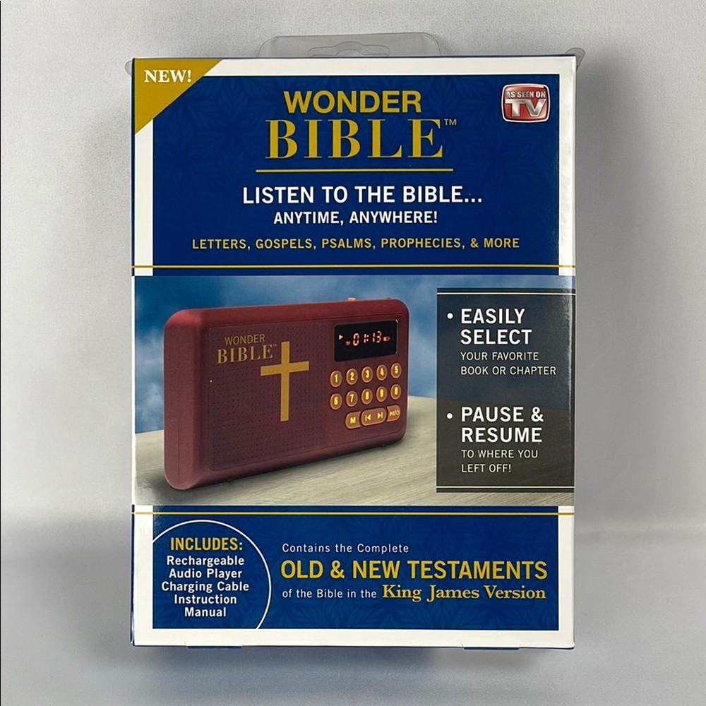 Wonder Bible Audio Bible Player, King James Version, New & Old Testament NEW